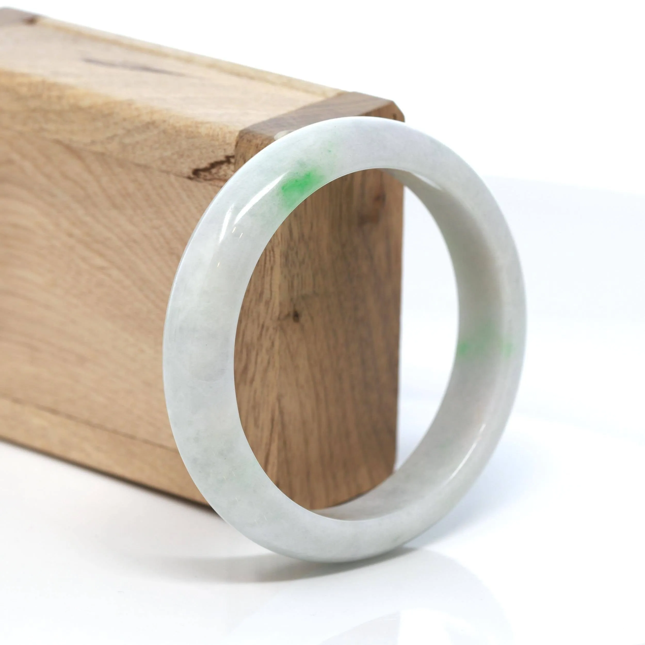 Baikalla™ "Classic Bangle" Genuine Burmese Green Jadeite Jade Bangle Bracelet (57.12 mm) #187