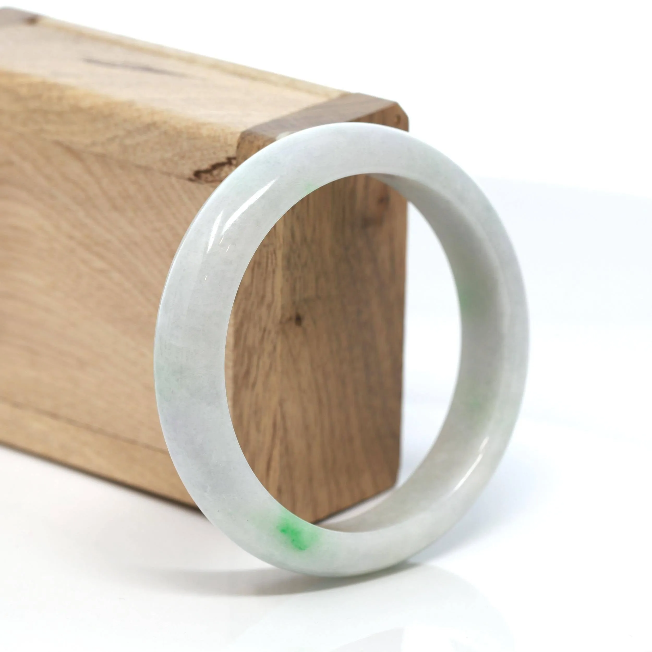 Baikalla™ "Classic Bangle" Genuine Burmese Green Jadeite Jade Bangle Bracelet (57.12 mm) #187