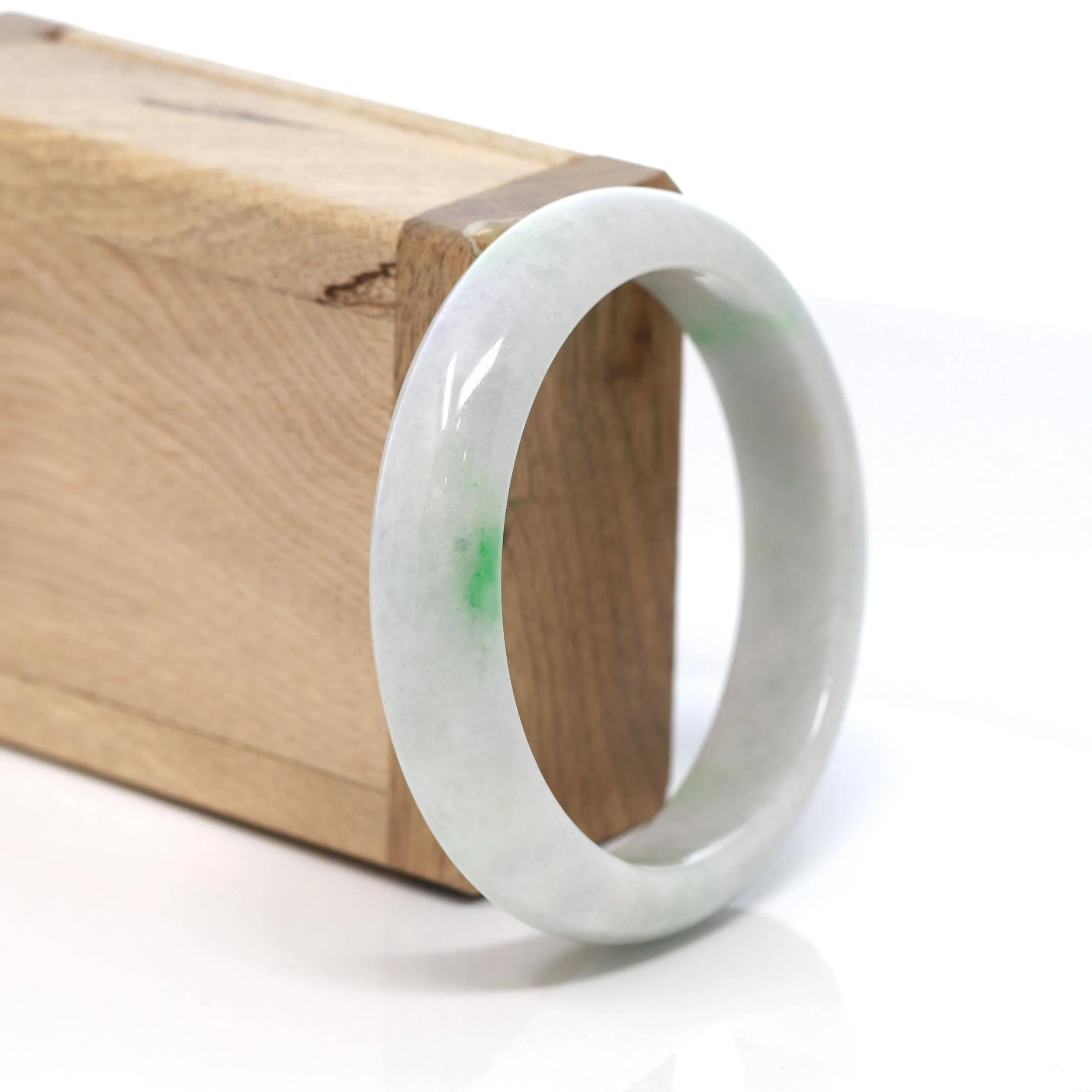 Baikalla™ "Classic Bangle" Genuine Burmese Green Jadeite Jade Bangle Bracelet (57.12 mm) #187