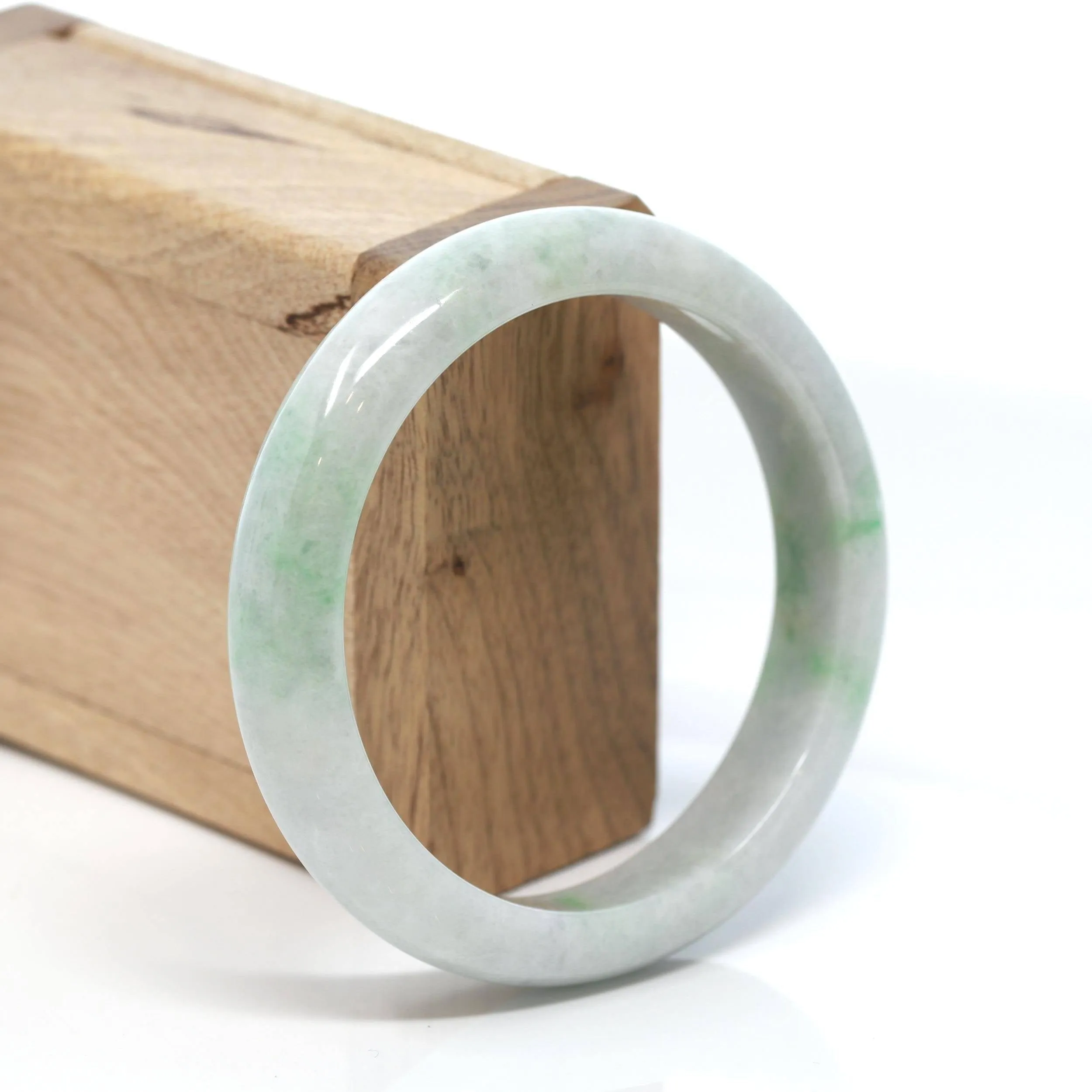 Baikalla Classic Style Genuine Green Burmese Jadeite Jade Bangle Bracelet (58.68mm) #180