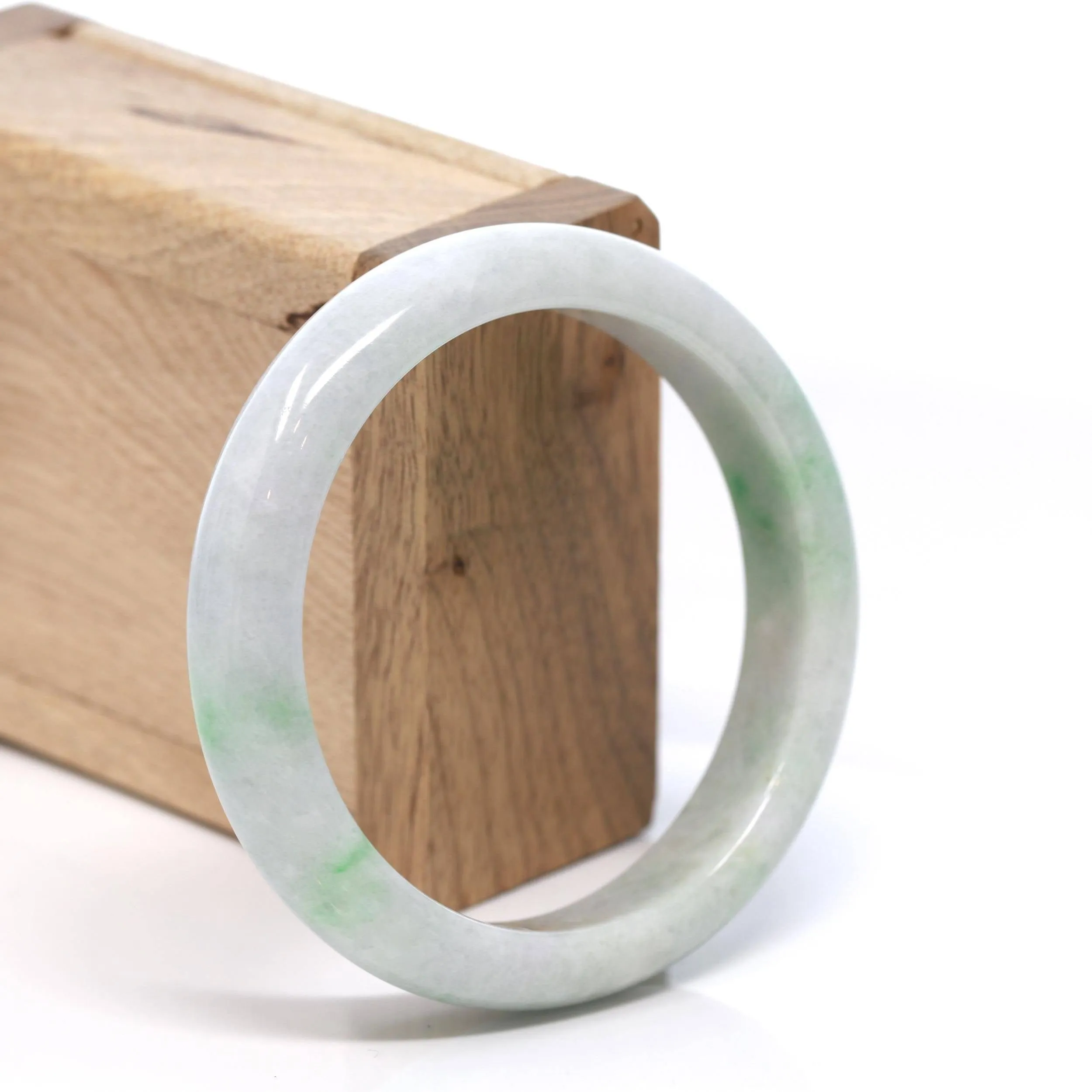 Baikalla Classic Style Genuine Green Burmese Jadeite Jade Bangle Bracelet (58.68mm) #180