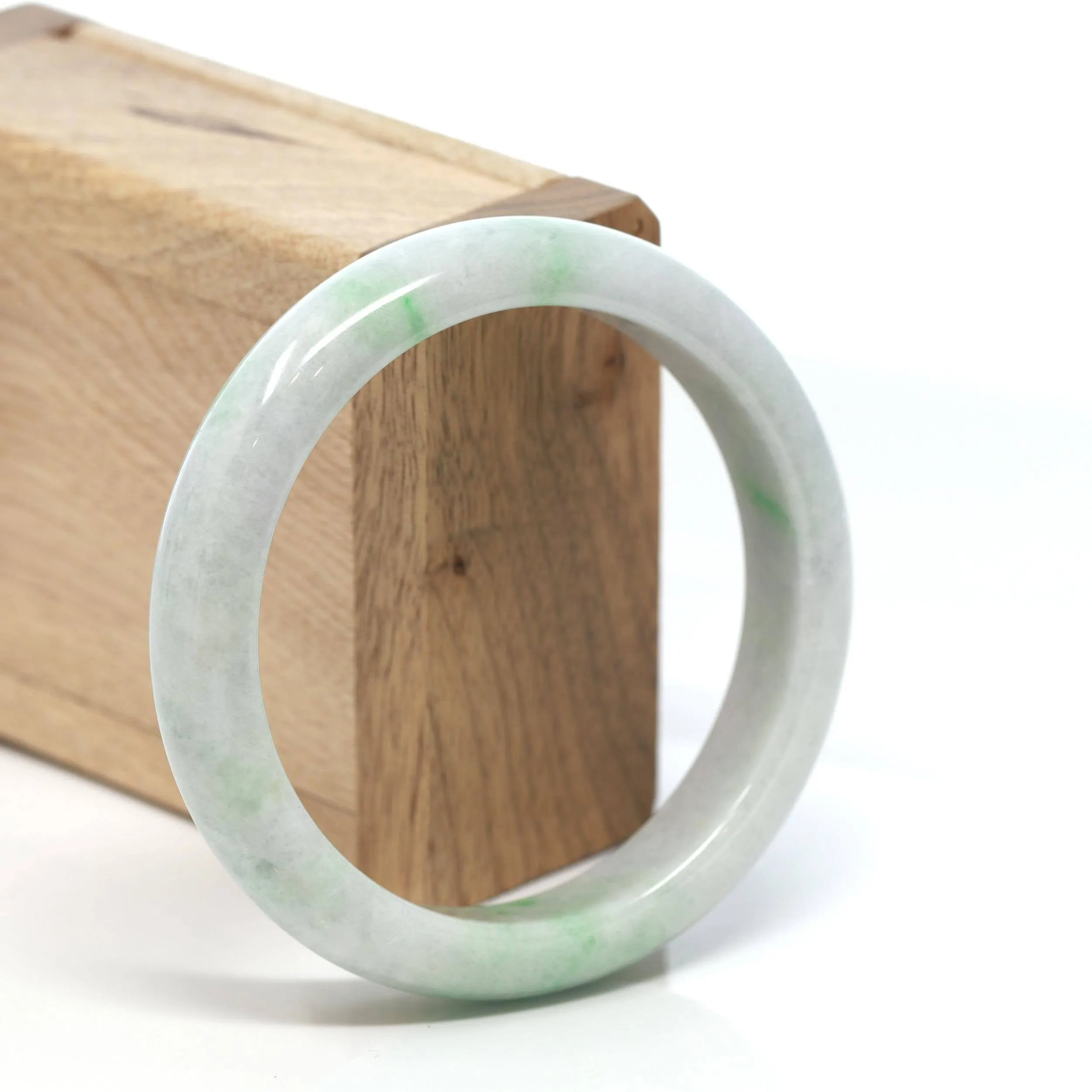 Baikalla Classic Style Genuine Green Burmese Jadeite Jade Bangle Bracelet (58.68mm) #180