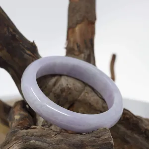Baikalla™ "Classic Bangle" Genuine Burmese Lavender Jadeite Jade Bangle Bracelet (58.36mm) #522