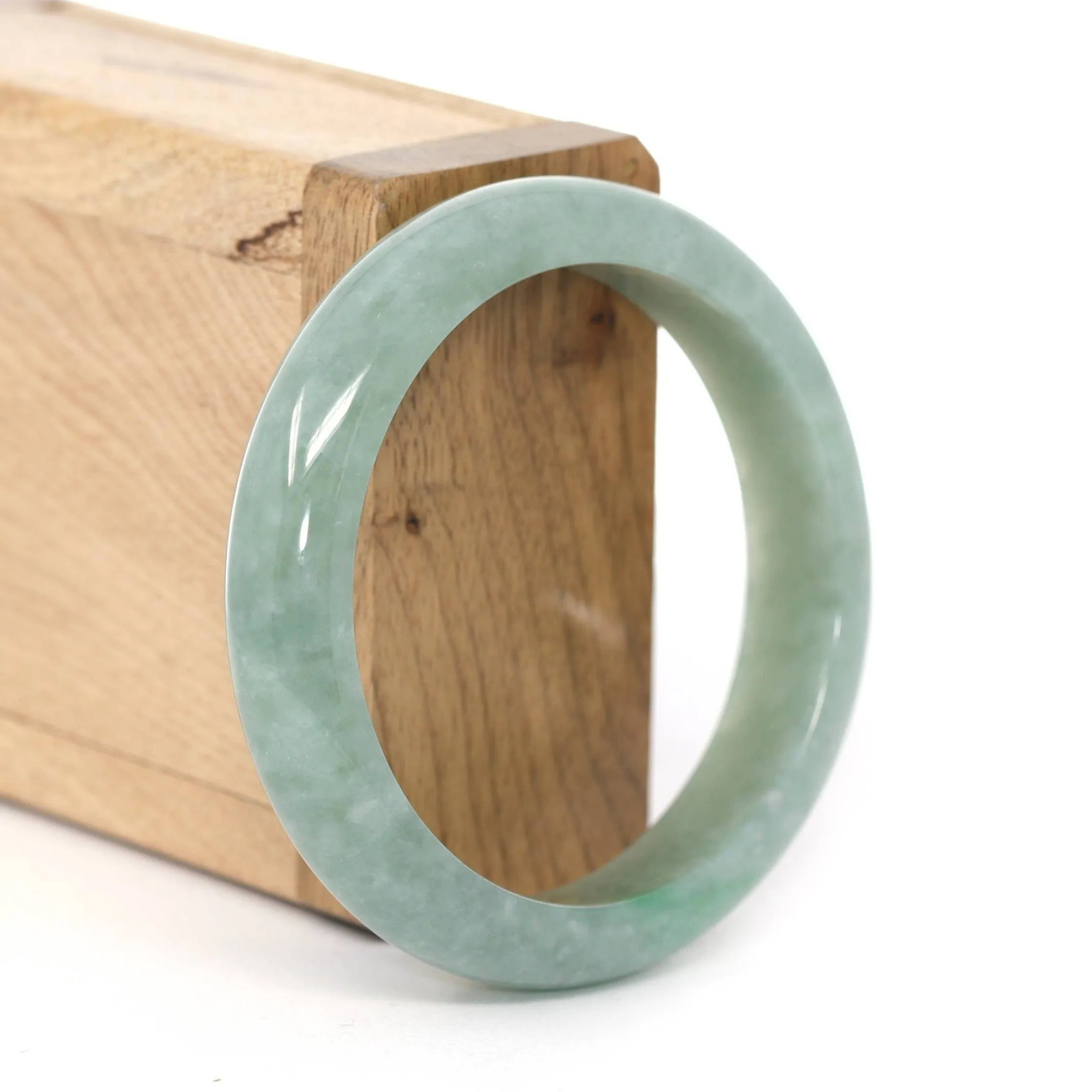 Baikalla "Princess Half Round" Deep Green Natural Burmese Jadeite Jade Bangle ( 55.08 mm ) #259