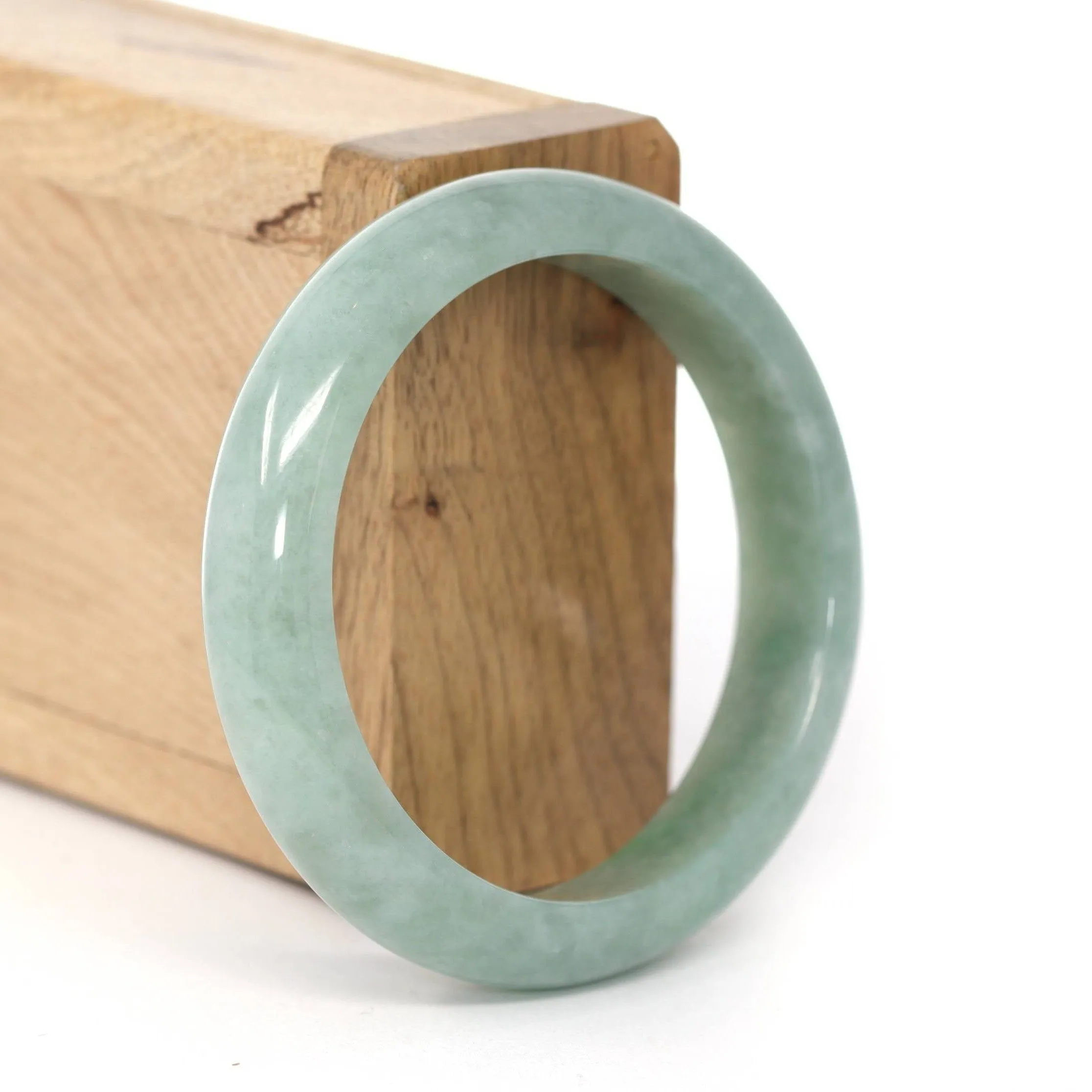 Baikalla "Princess Half Round" Deep Green Natural Burmese Jadeite Jade Bangle ( 55.08 mm ) #259