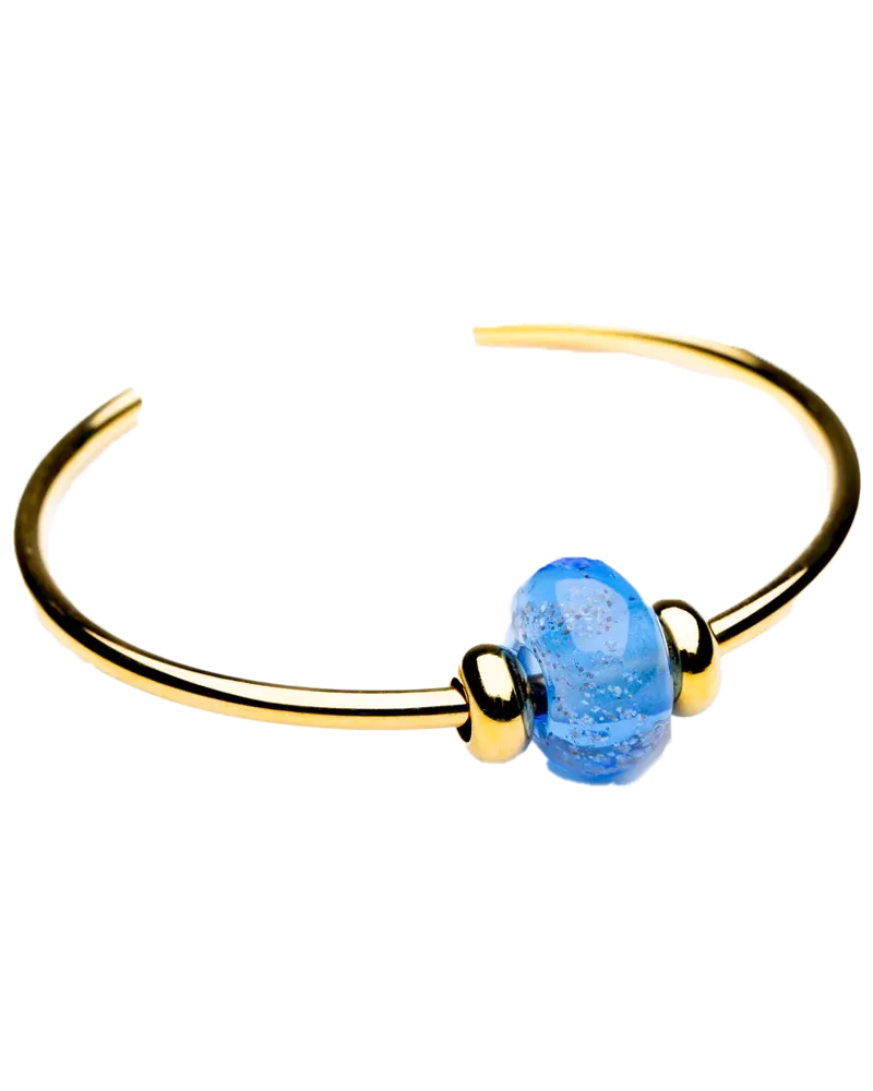 Bangle & Stop Bead in Gold