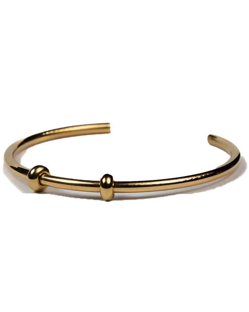 Bangle & Stop Bead in Gold
