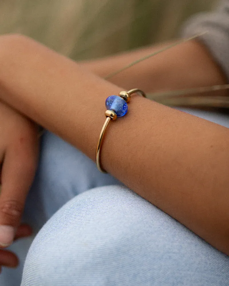 Bangle & Stop Bead in Gold