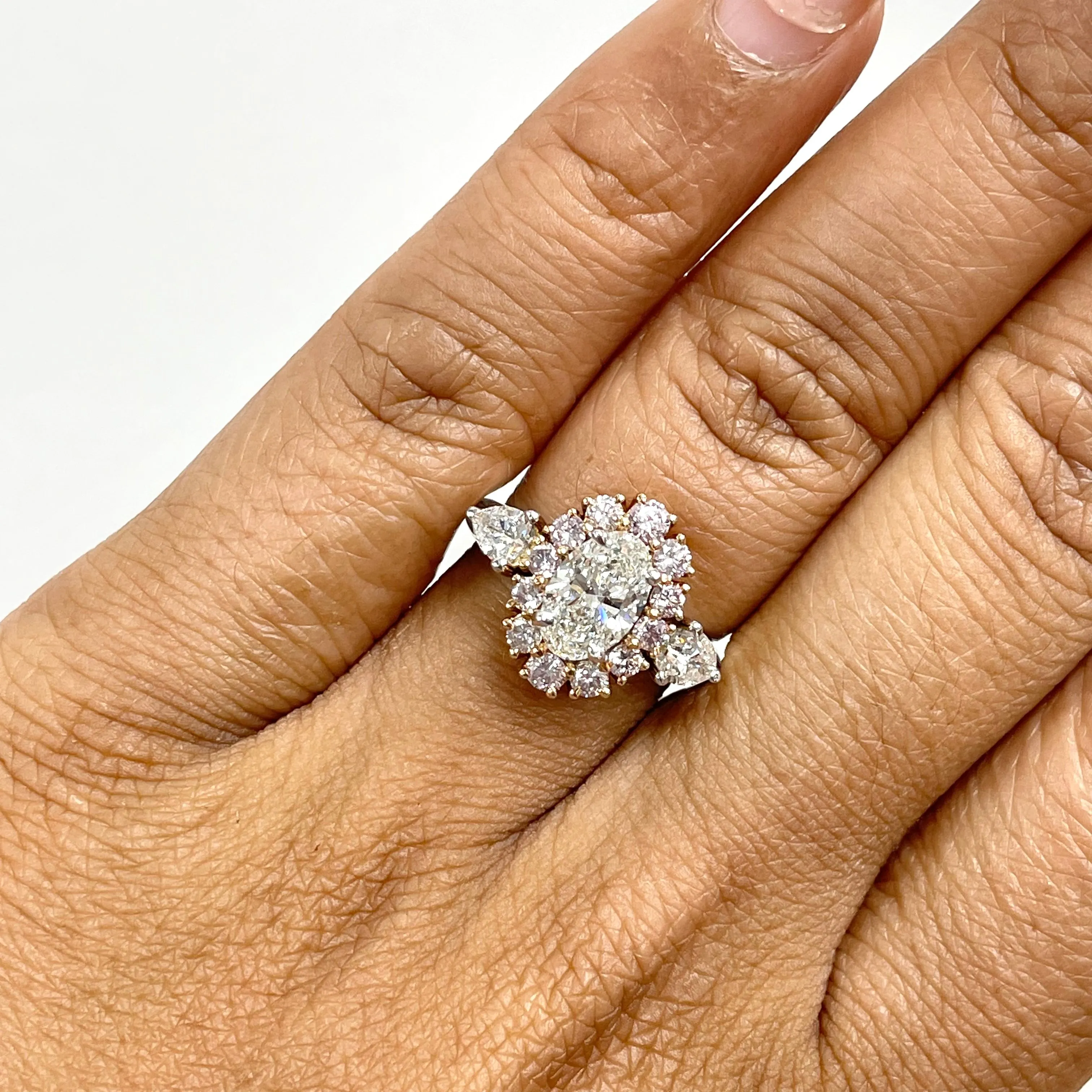 Beauvince Ariana Engagement Ring (1.08 ct Oval G IF GIA Diamond) in Rose Gold & Platinum