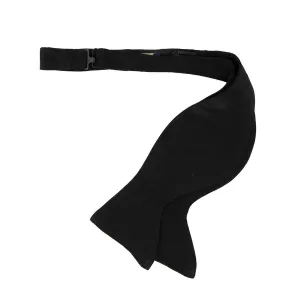 BLACK GROSGRAIN SELF-TIE SILK BUTTERFLY BOW TIE