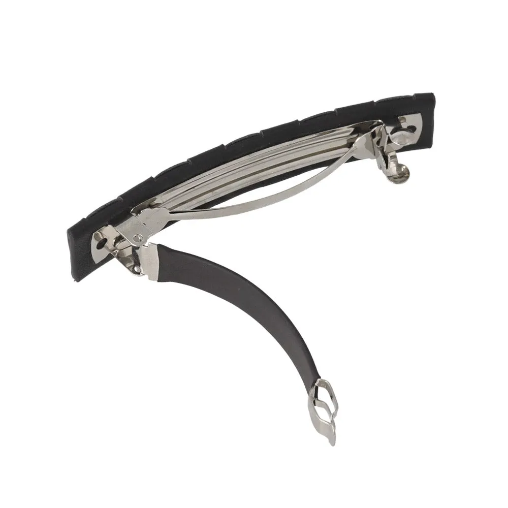 Braided Black Leather Hair Barrette