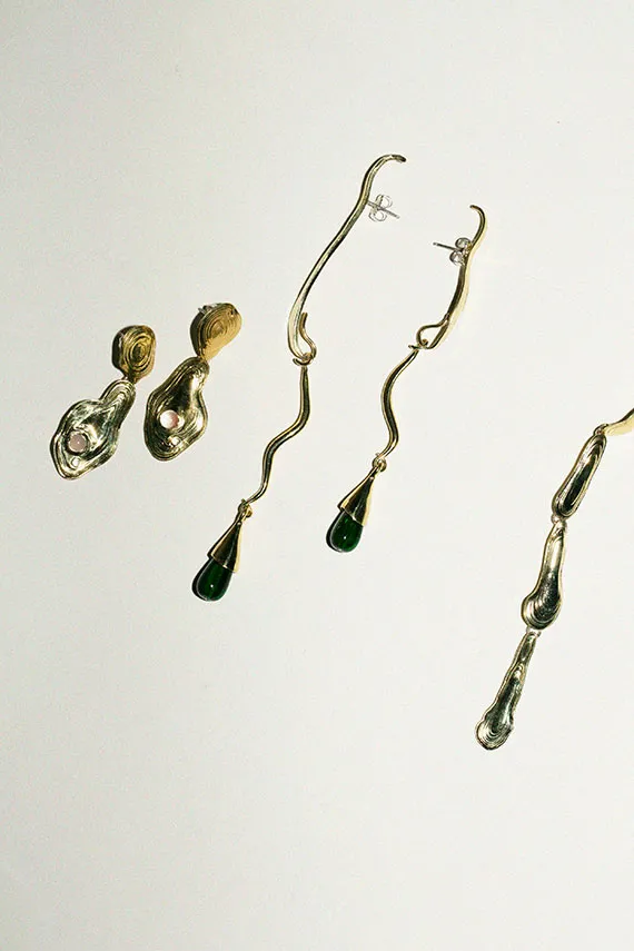 Brass Lava Drop Earrings