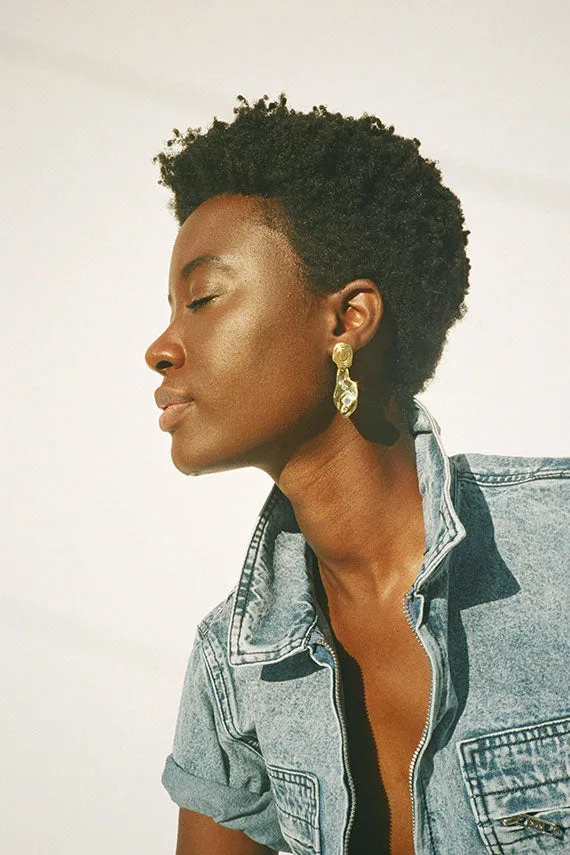 Brass Lava Drop Earrings