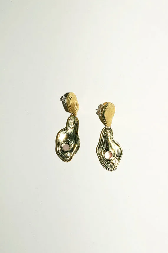 Brass Lava Drop Earrings