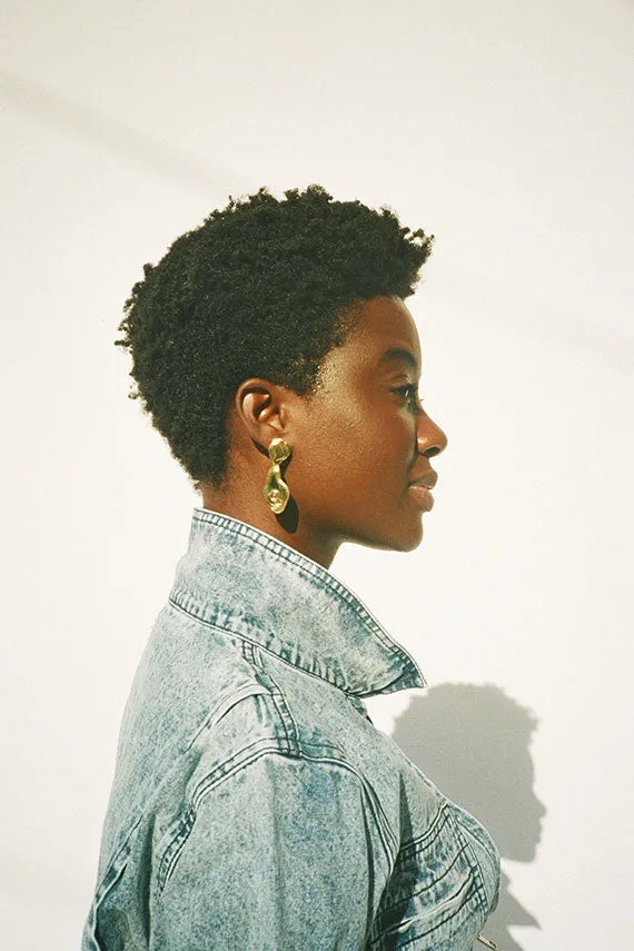 Brass Lava Drop Earrings