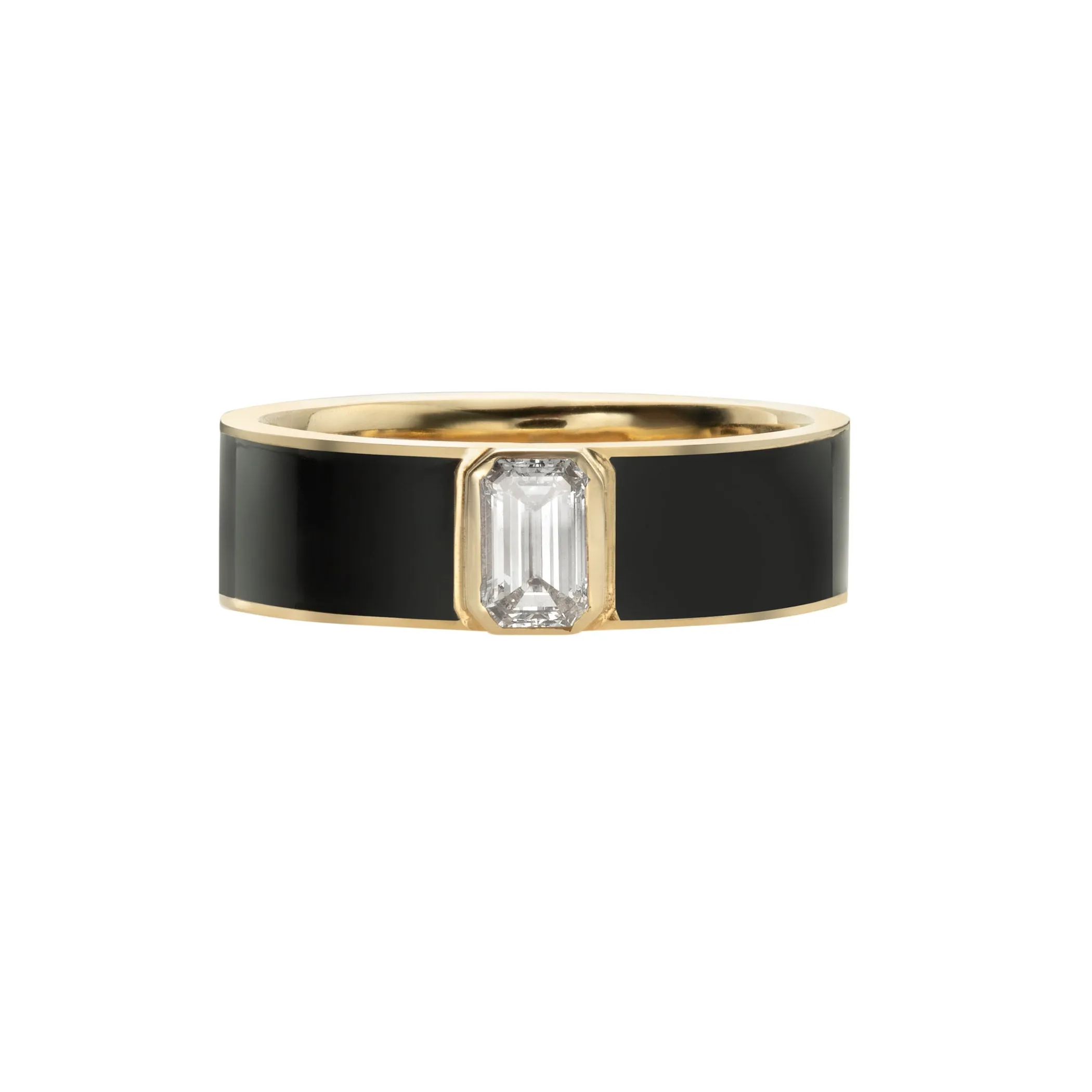 Cate Ring in Black Enamel