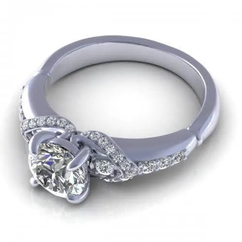 Certified 1.80CT Round Cut Diamond Engagement Ring in 18KT White Gold