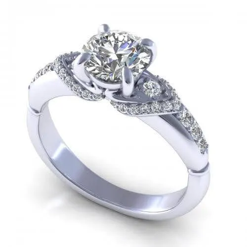 Certified 1.80CT Round Cut Diamond Engagement Ring in 18KT White Gold