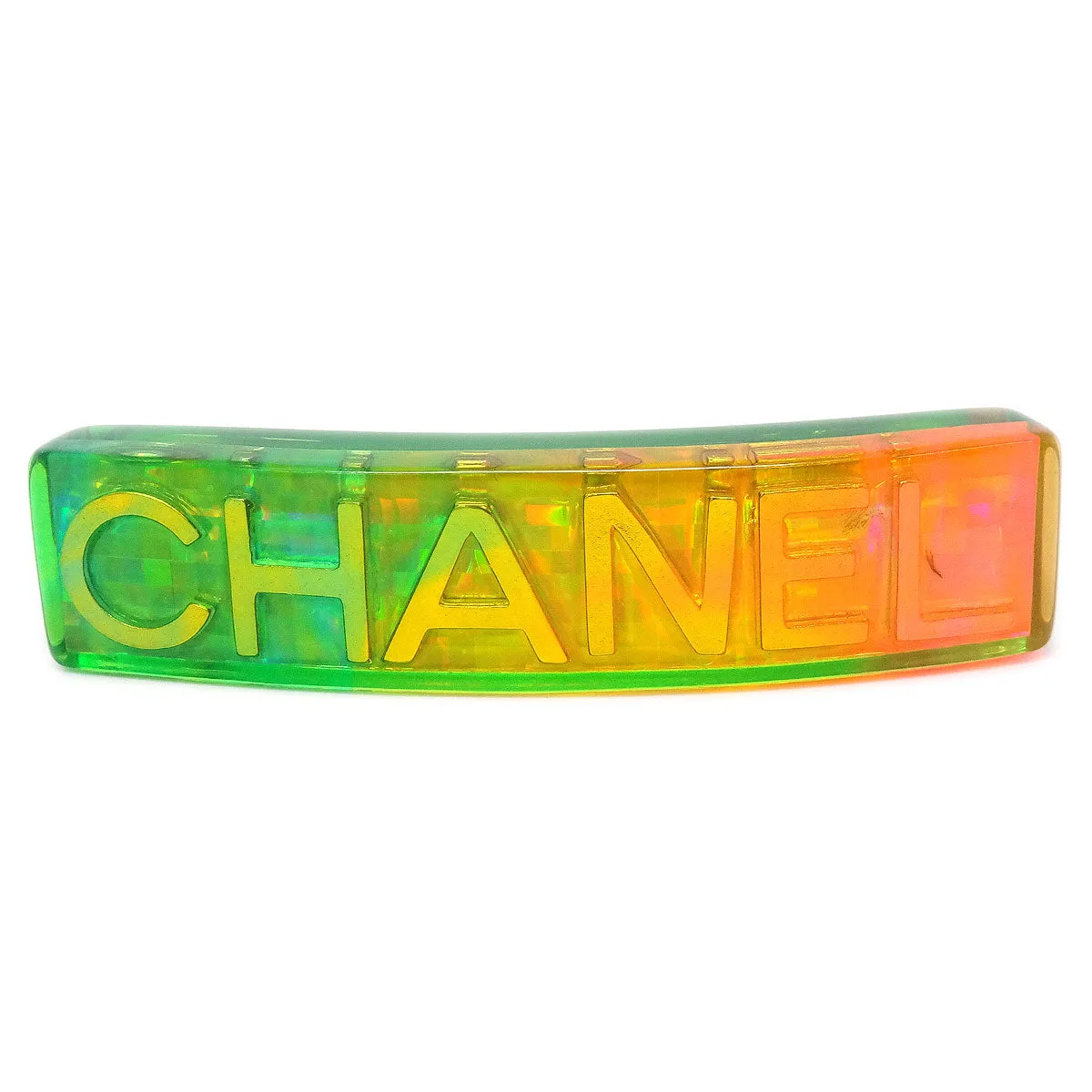 CHANEL 1997 Rainbow Lucite Hair Clip Barrette 77003