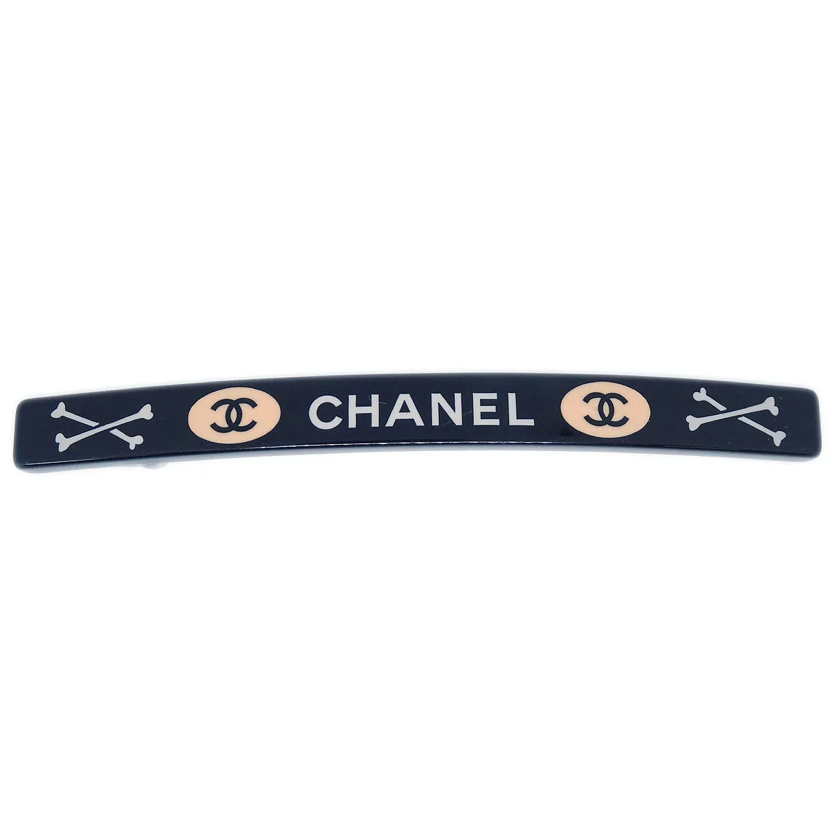 CHANEL 2003 Hair Clip Barrette Black 56343