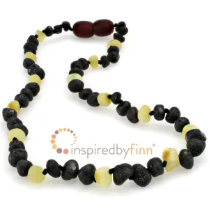Child Baltic Amber Necklace - Dark with Light