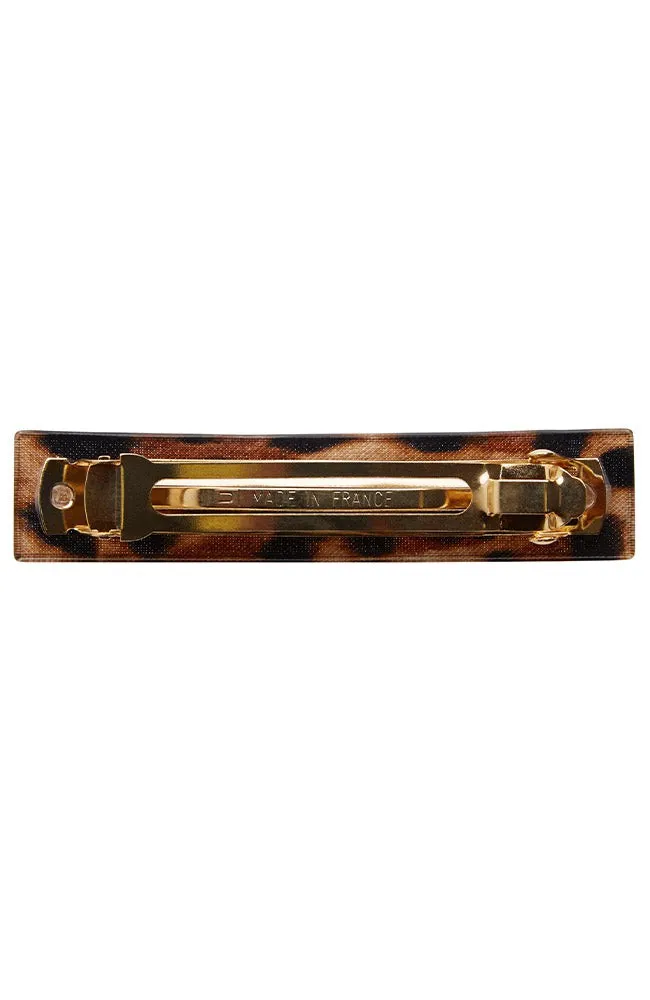 Classic Rectangle Barrette - Luxe Leopard