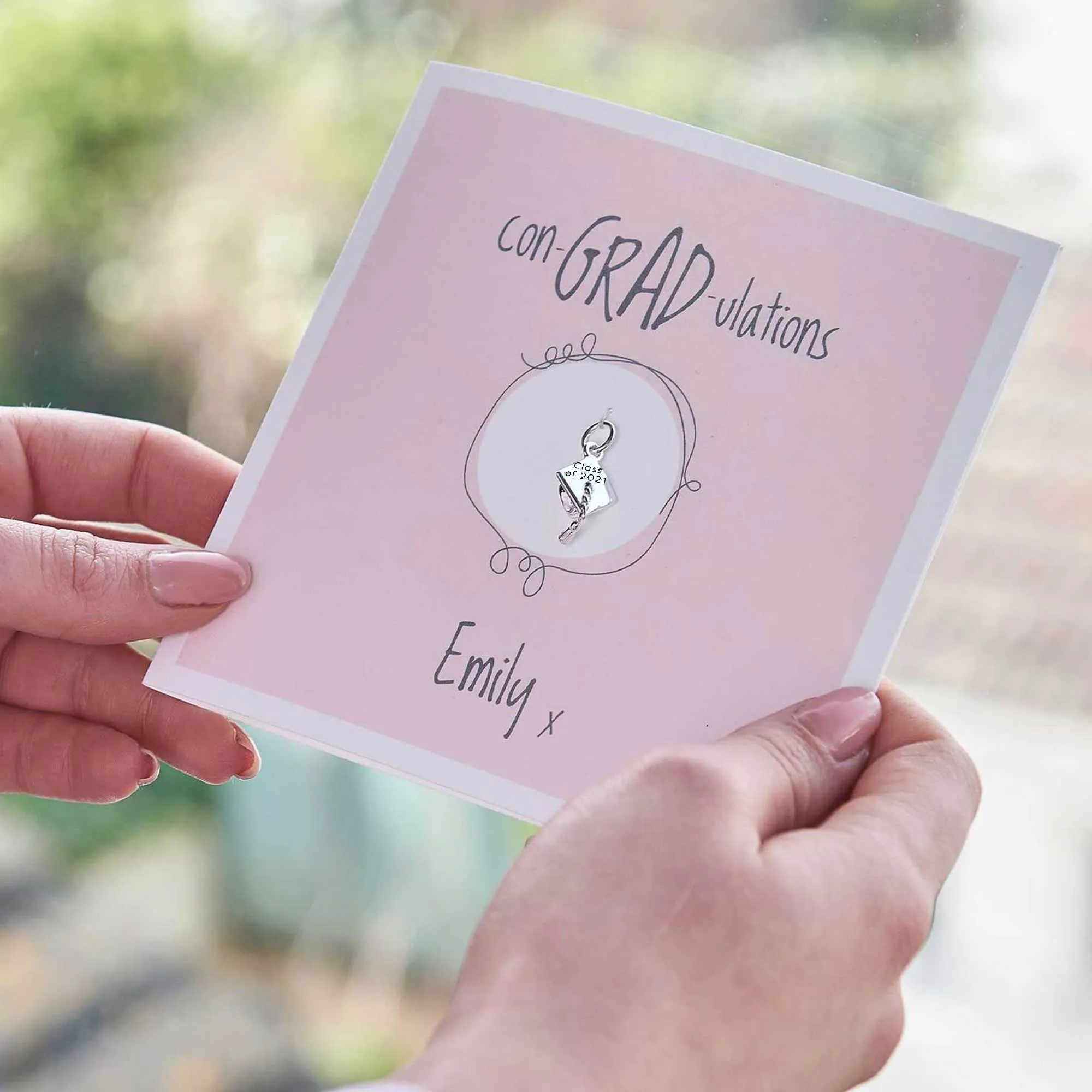 Con-Gradulations Personalised Graduation Charm Gift Card