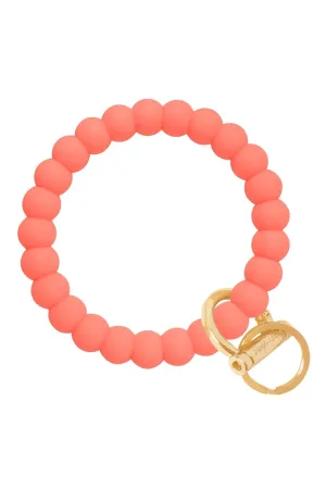 Coral Bubble Bangle Bracelet Key Ring
