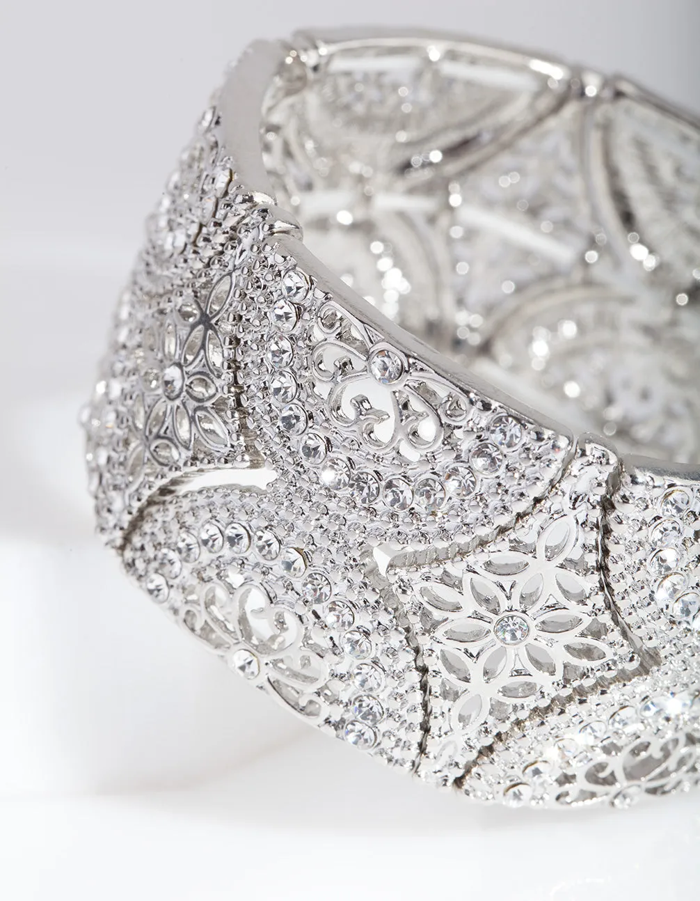 Diamante Filigree Stretch Bracelet