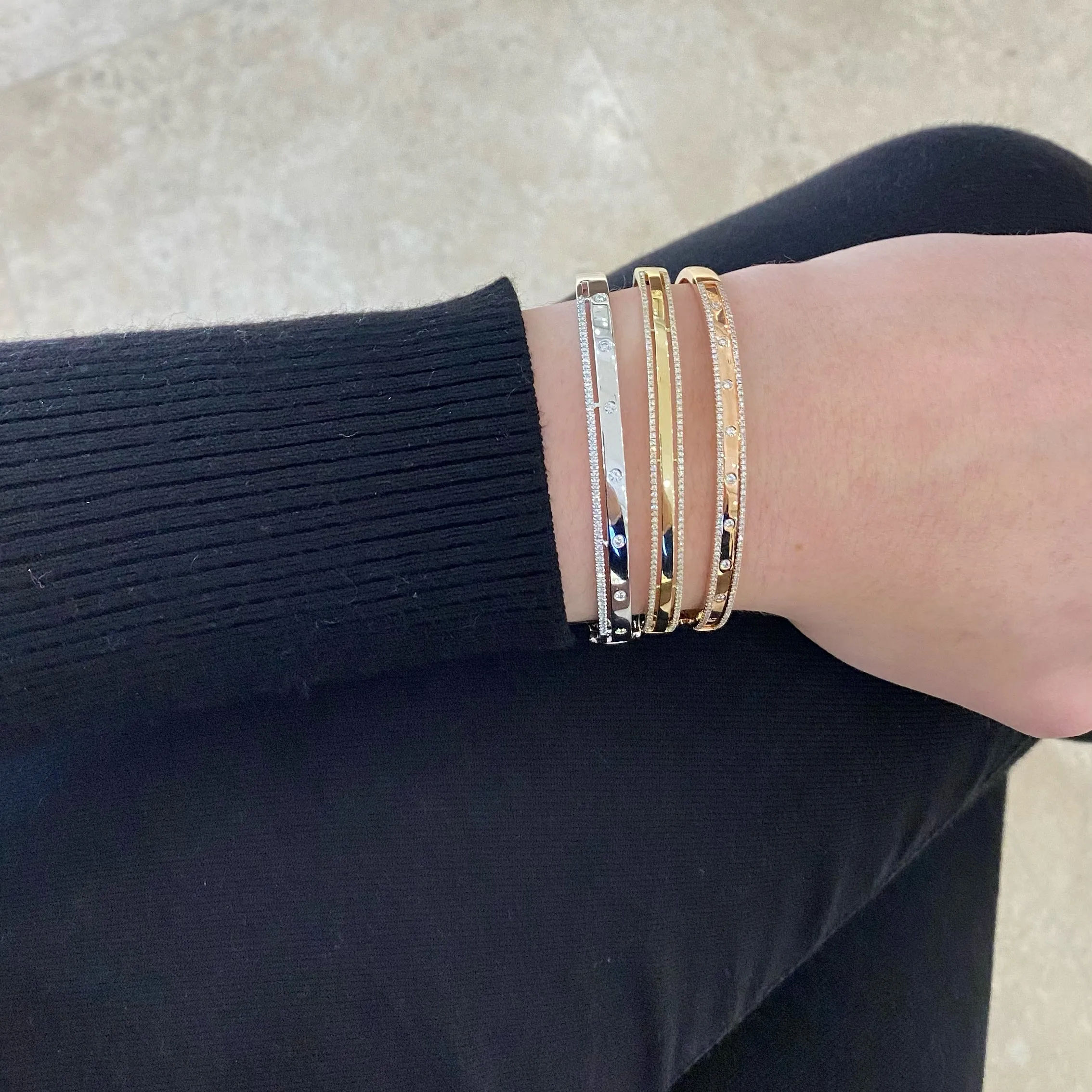 Diamond Double Bangle Bracelet