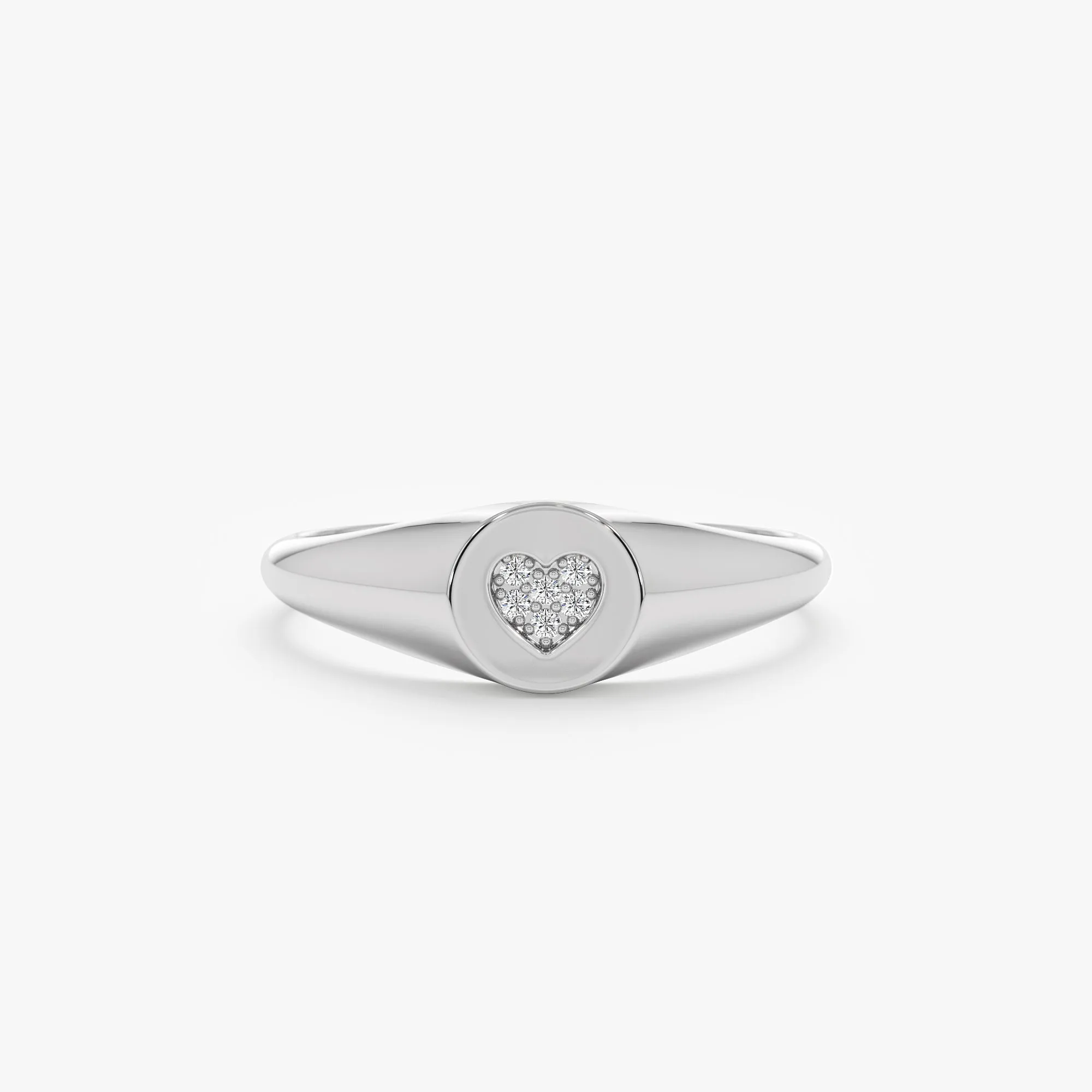 Diamond Heart Signet Ring, Kate