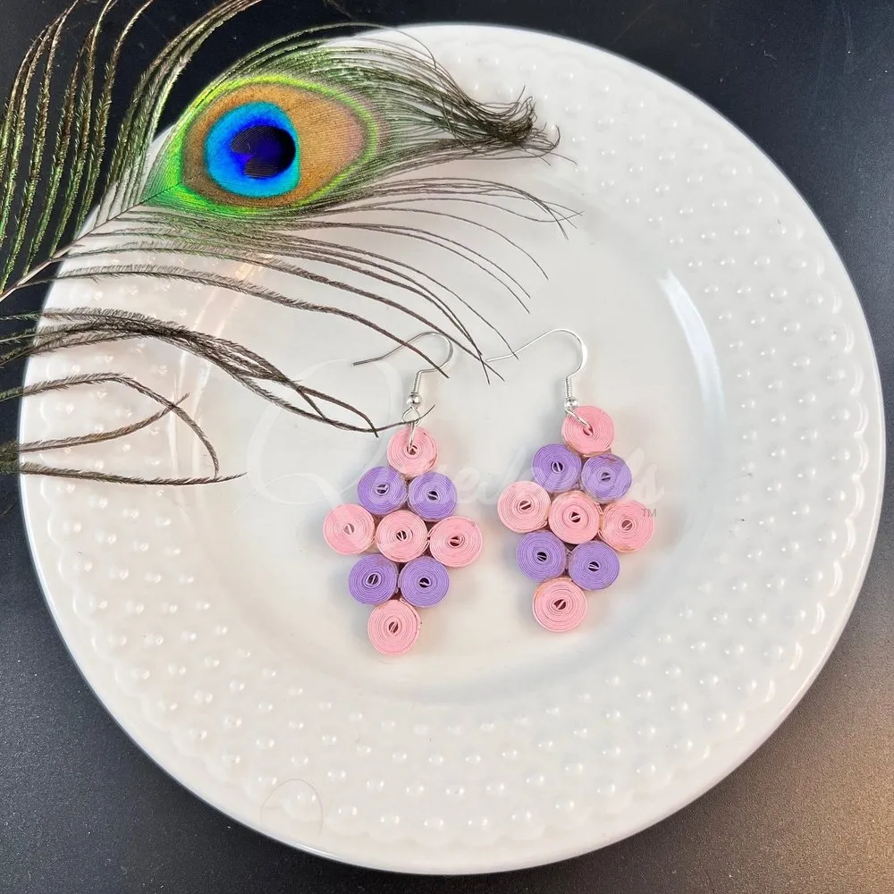 Diamond multiple color Quilling Earrings
