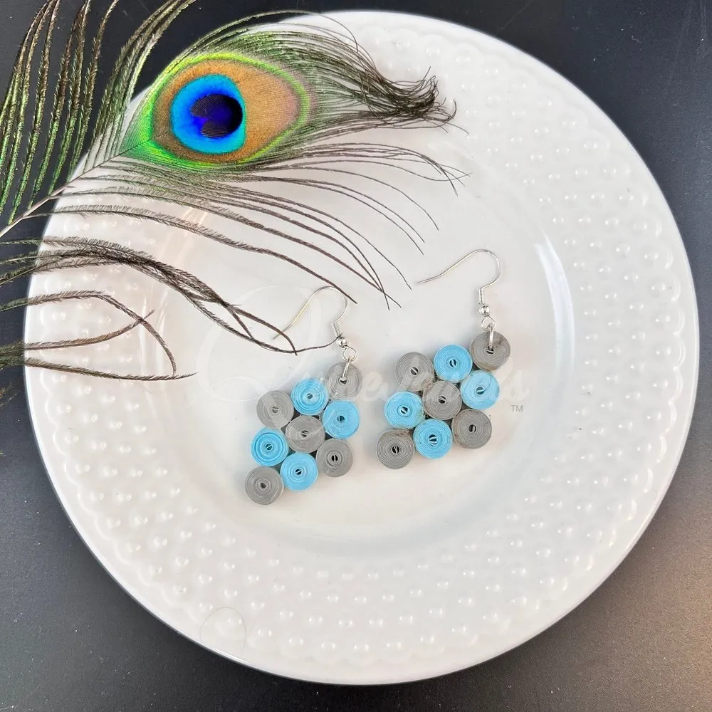 Diamond multiple color Quilling Earrings