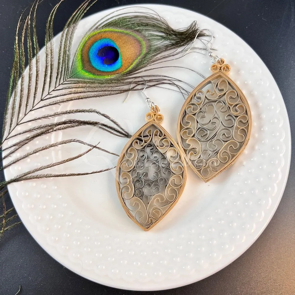 Dual Large Marquee Quilling Earrings