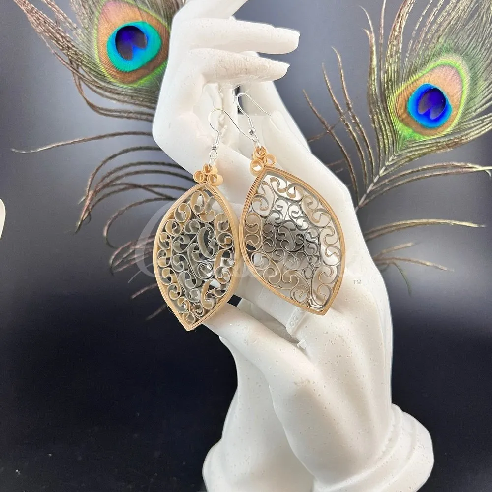 Dual Large Marquee Quilling Earrings