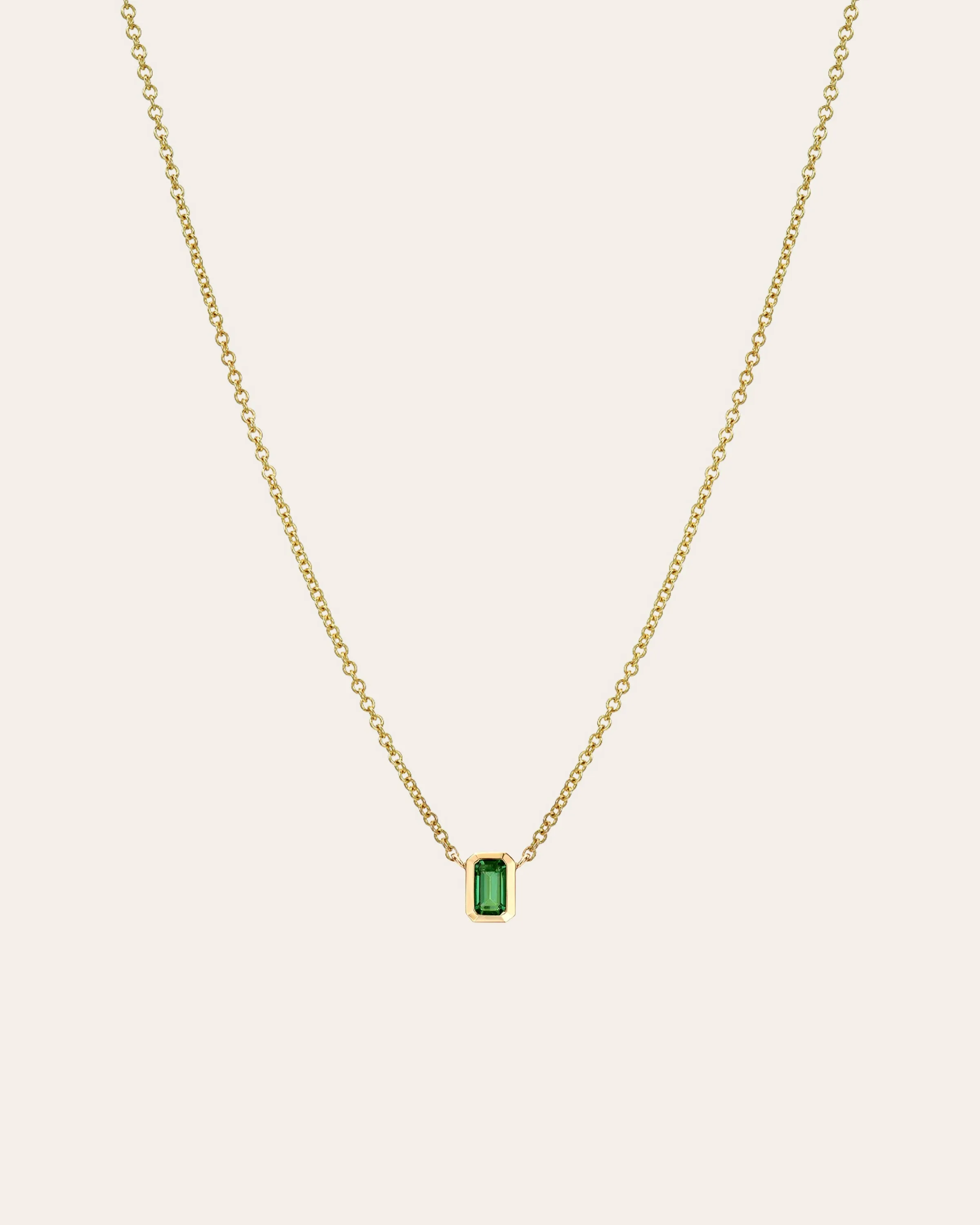 Emerald Cut Emerald Necklace