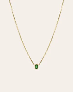 Emerald Cut Emerald Necklace