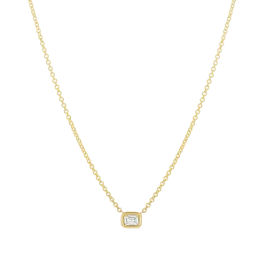 Emerald Diamond Solitaire Necklace