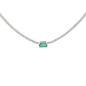 Emerald Diamond Tennis Necklace