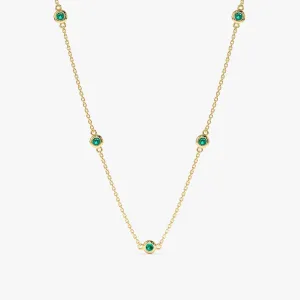 Emerald Station Necklace, Gwen
