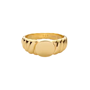 Engravable Croissant Signet Ring