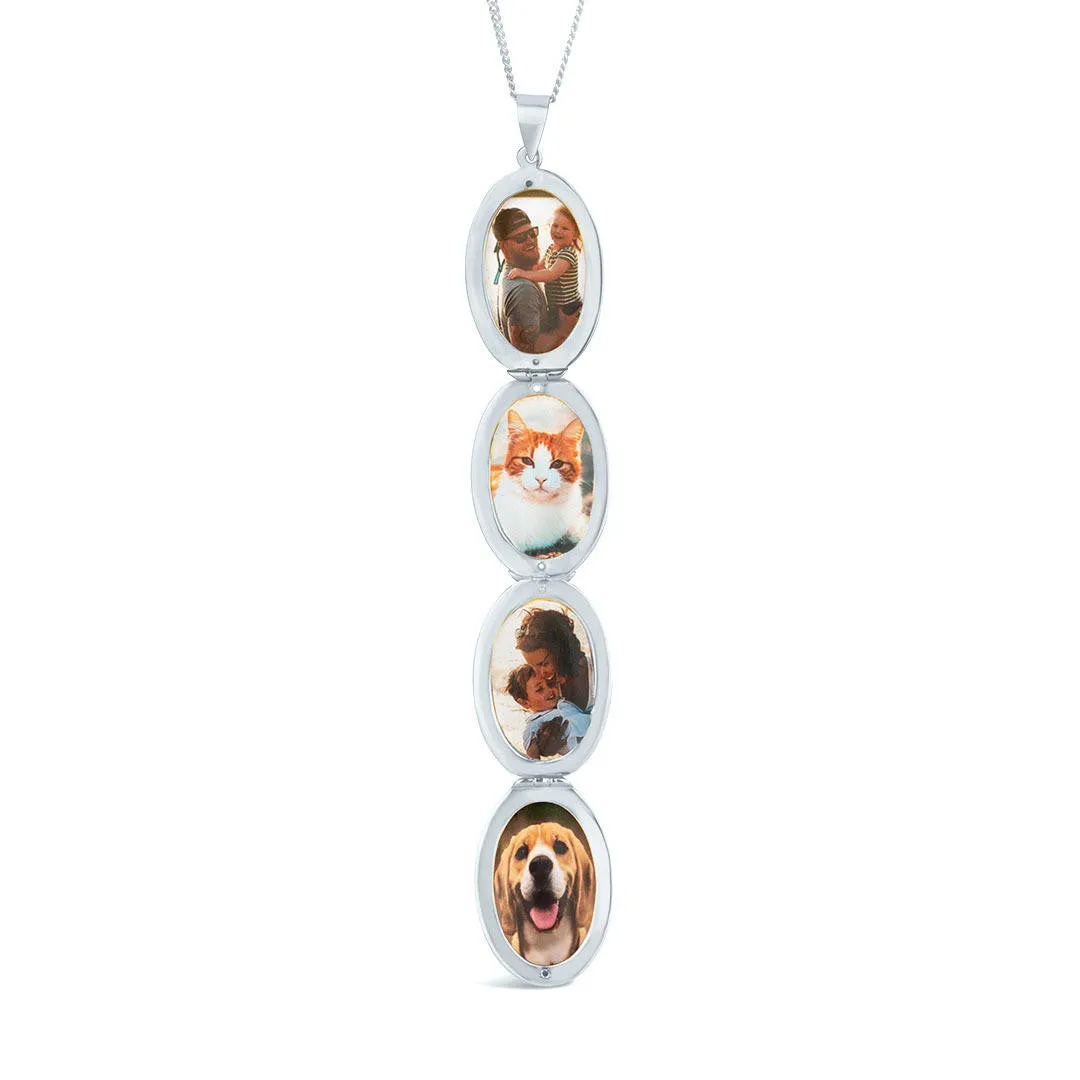 Four Picture Oval Locket | Silver
