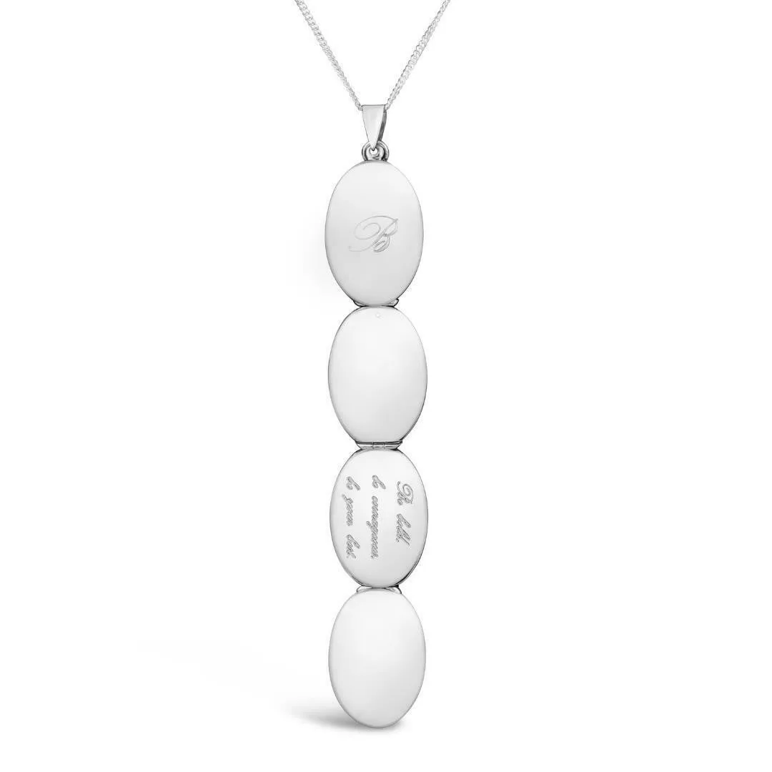 Four Picture Oval Locket | Silver