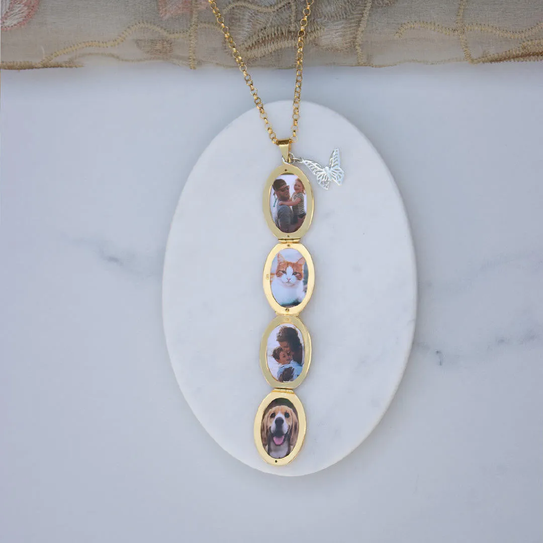 Four Picture Oval Locket | Silver