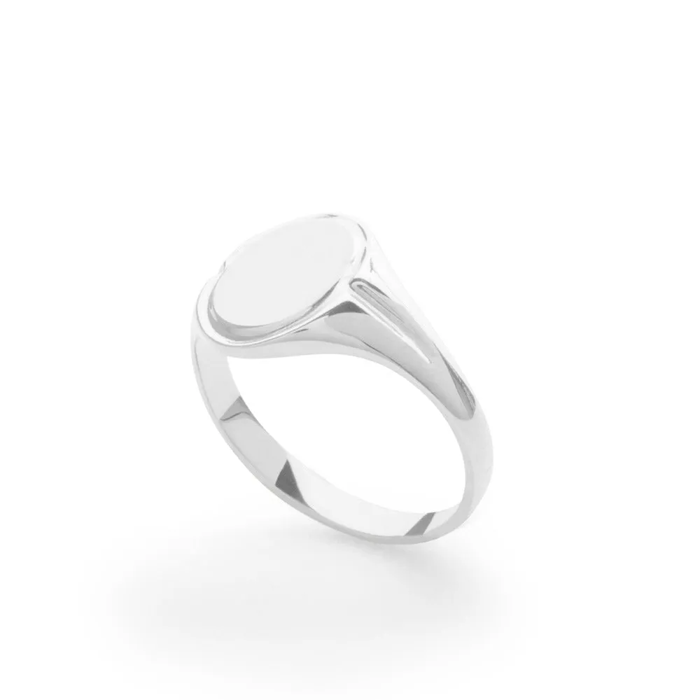 Frame Signet Ring in White Gold
