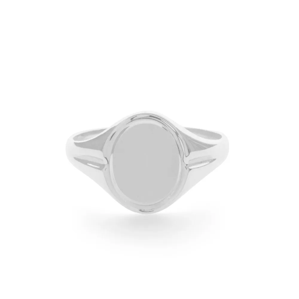 Frame Signet Ring in White Gold