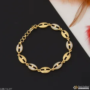 Funky Design With Diamond Cool Design Gold Plated Bracelet For Lady - Style A257