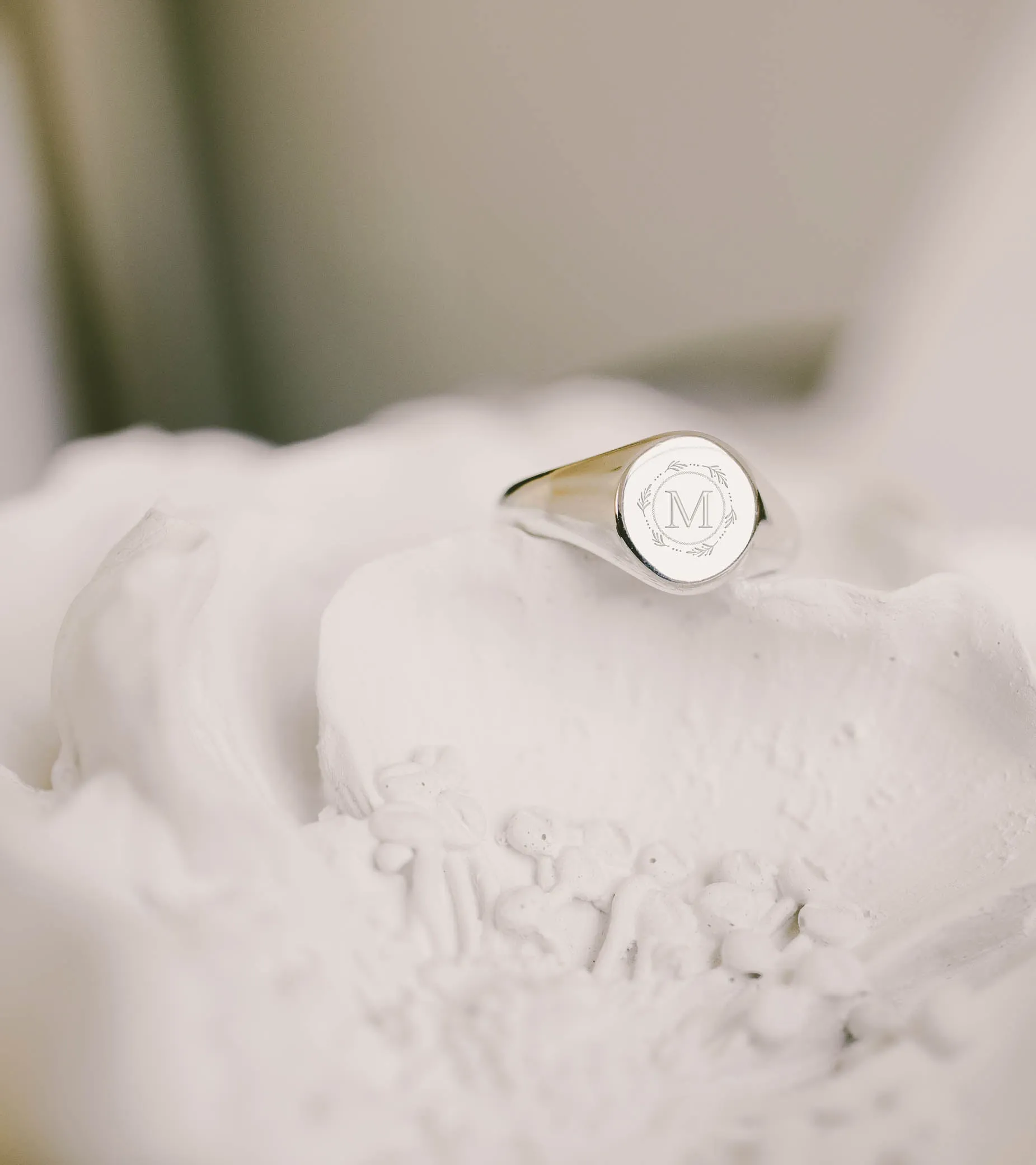Garland Monogram Signet Ring