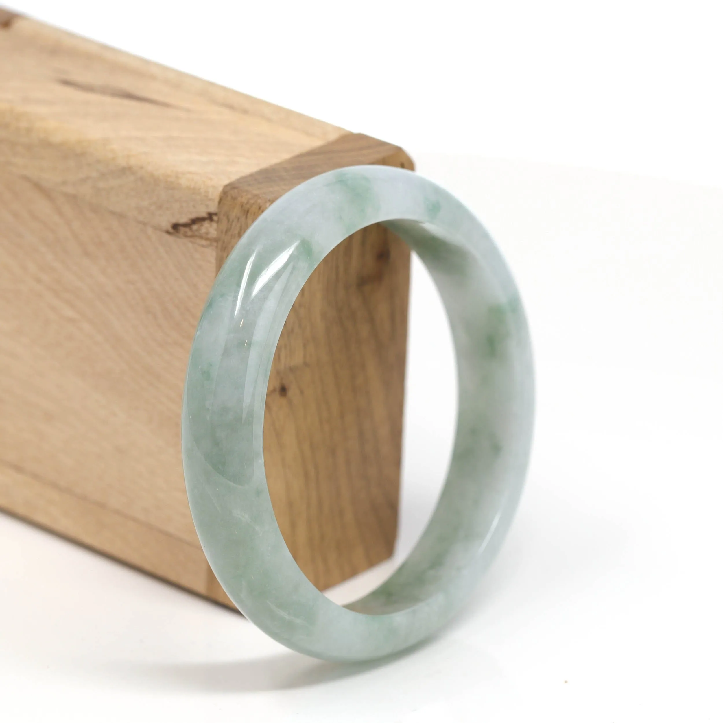 Genuine Burmese Jadeite Jade Bangle Bracelet (57.4 mm) #T158