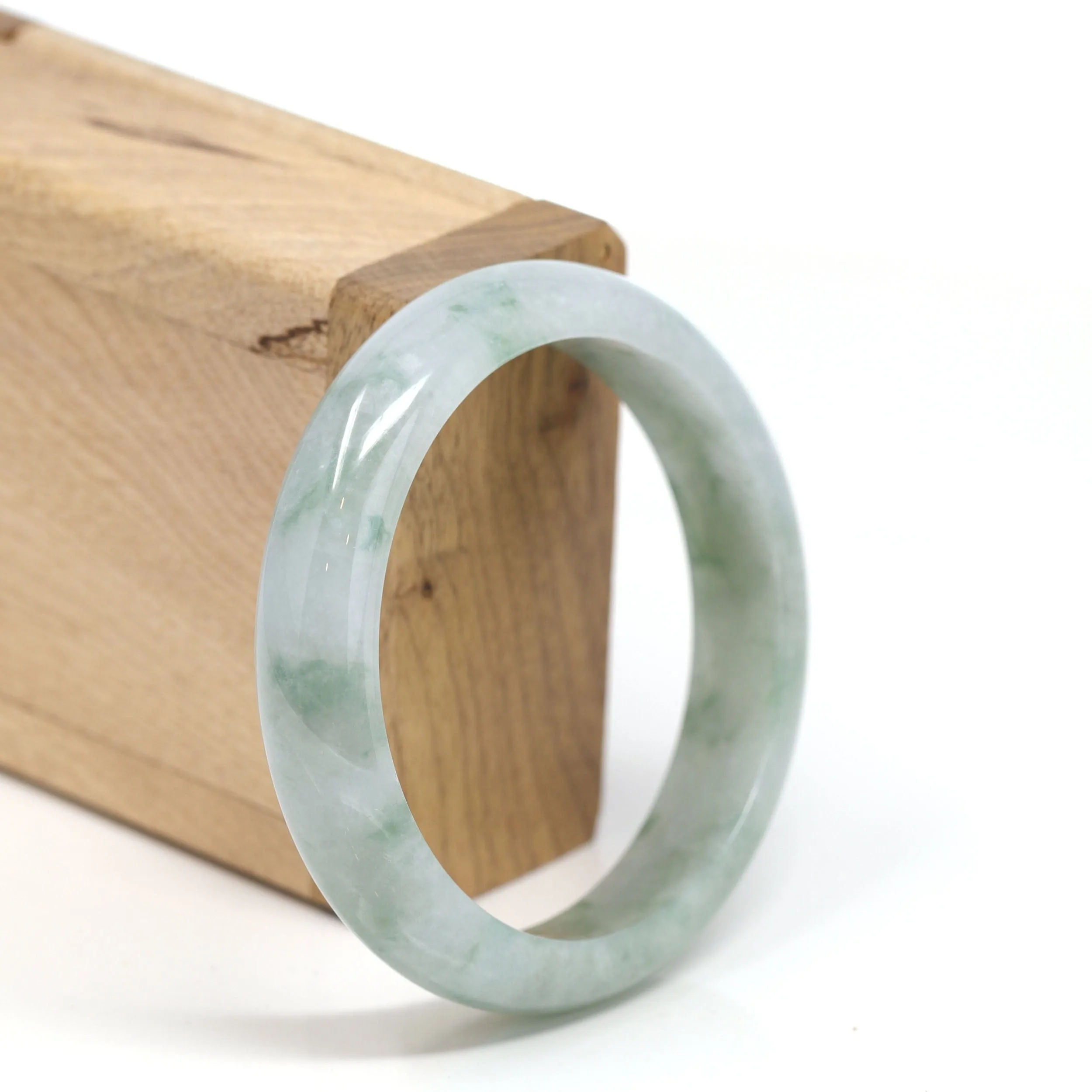Genuine Burmese Jadeite Jade Bangle Bracelet (57.4 mm) #T158